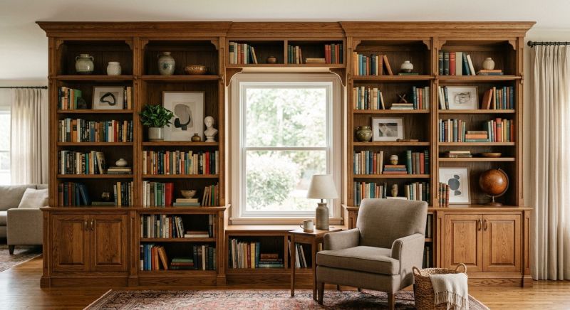 Built In Bookcase Installation in Fairfax, VA