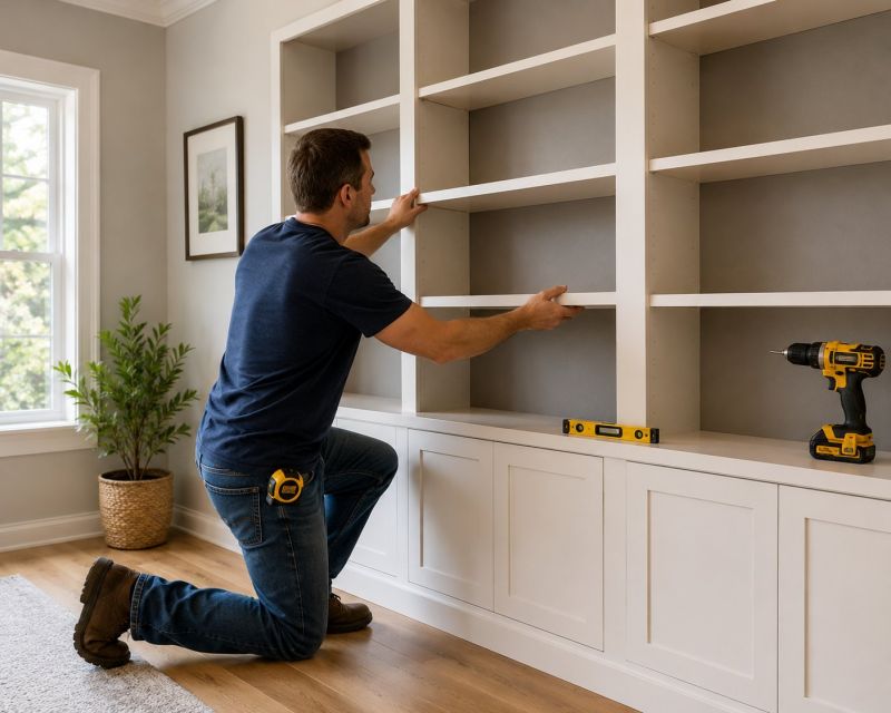 Built In Bookcase Installation in Greensboro, NC