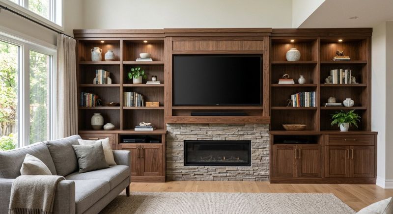 Fireplace Cabinet Installation in Durham, NC